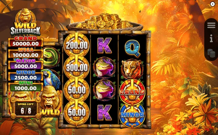 Wild Silverback - თამაშის ეკრანი Free Spins-ის დროს